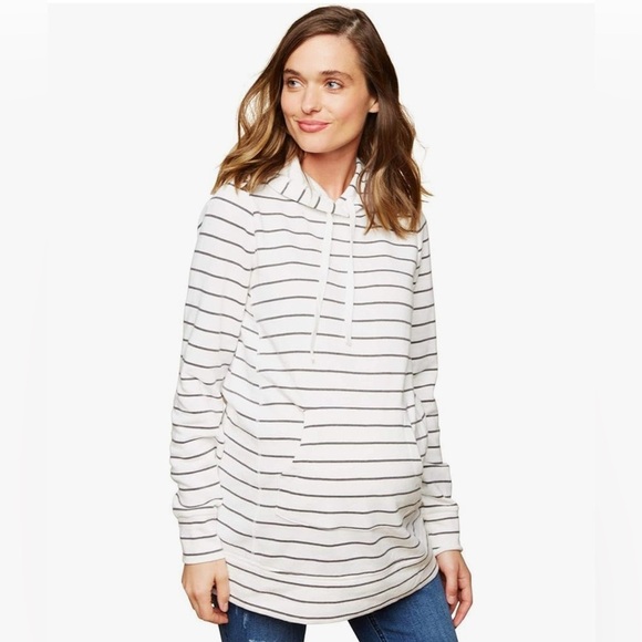 Motherhood Maternity FRENCH TERRY MATERNITY HOODIE Small - Picture 1 of 12